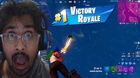 The Most Insane First Solo Win In Fortnite Chapter Youtube