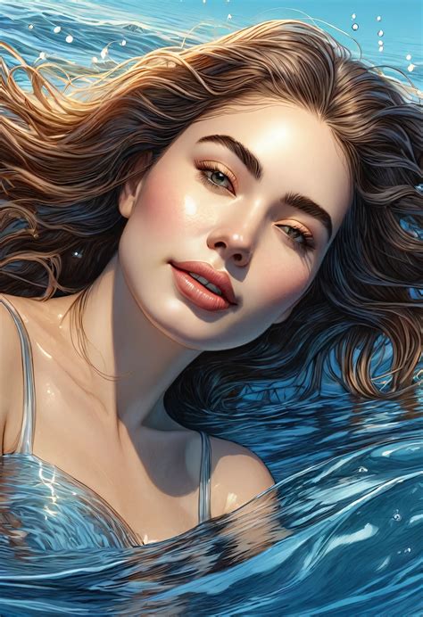 A Close Up Of A Woman In A Bikini In The Water Seaart Ai