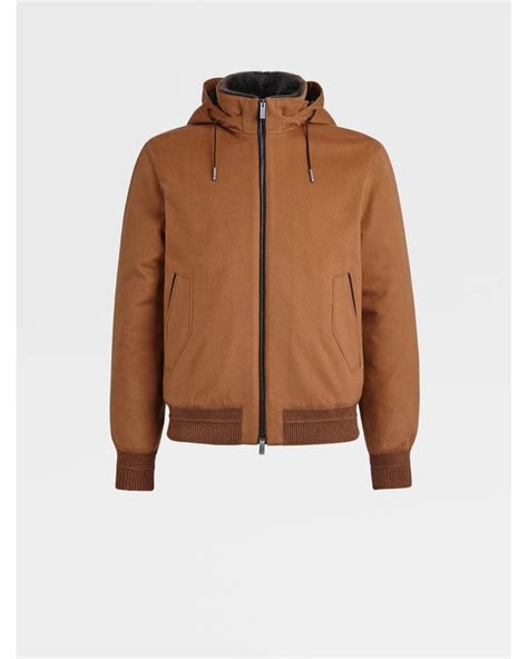 Zegna Vicuna Windbreaker In Brown For Men Lyst