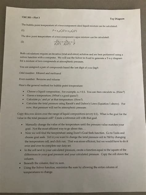 Now You Have The Values For Your Bubble Point Curve