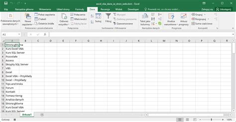 Vba Jak Pobiera Dane Ze Stron Web Do Excel Tomaszkenig Pl