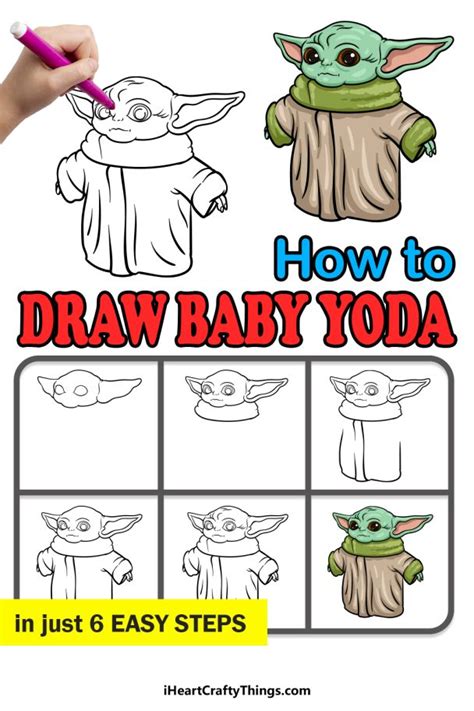 Baby Yoda Drawing How To Draw Baby Yoda Step By Step