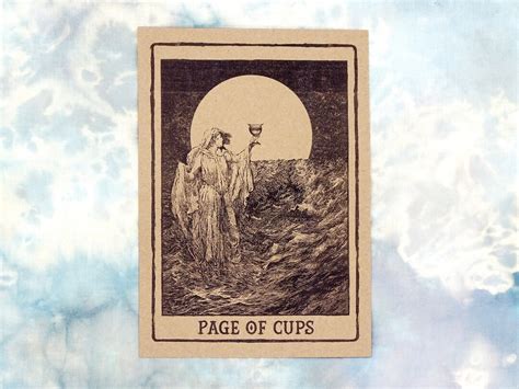 Page Of Cups Tarot Card Art Print Etsy