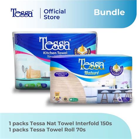 Jual Combo Nature Towel Interfold Tessa Tanpa Pewarna S Towel Roll