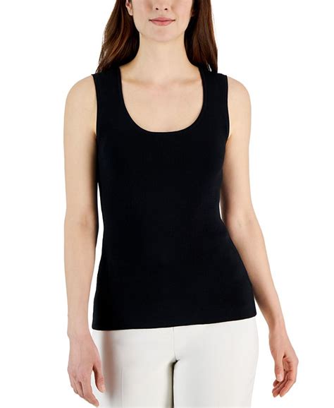 Tahari Asl Womens Scoop Neck Sleeveless Top Macys