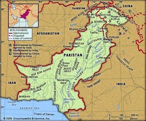 Mountain Ranges Of Pakistan Map