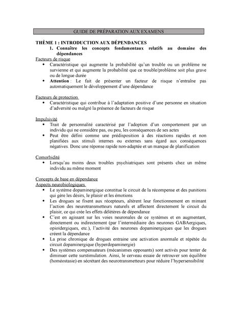 Guide préparation examen finales GUIDE DE PRÉPARATION AUX EXAMENS