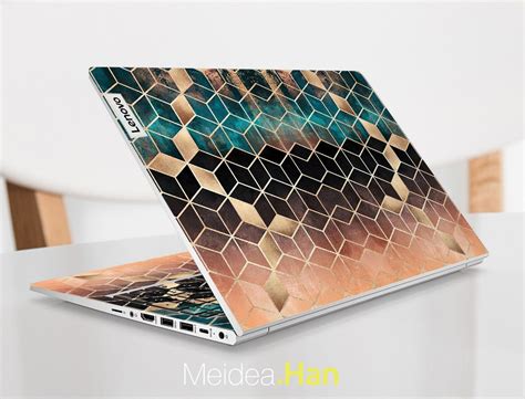 Lenovo Thinkpad Skin Black Geometric Design Customized Laptop Decal Personalized T Vinyl For