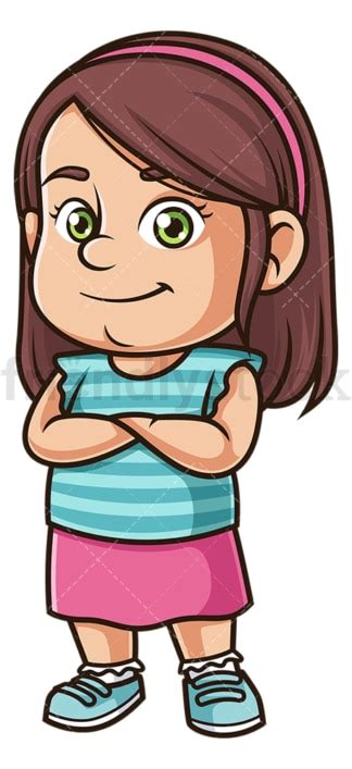 Happy Chubby Little Girl Cartoon Clipart Vector Friendlystock