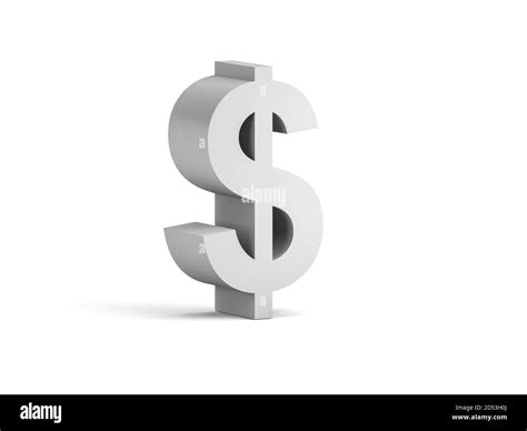 White Bold Usd Sign Isolated On White Background With Soft Shadow 3d