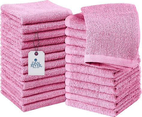 DAN RIVER 100 Cotton Washcloths 24 Pack Washcloths For Face Soft