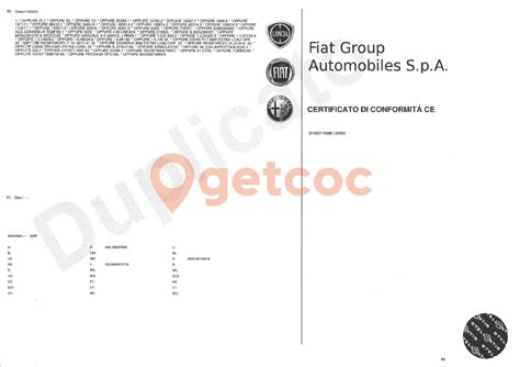 Certificat de Conformité COC Alfa Romeo 155 GetCOC