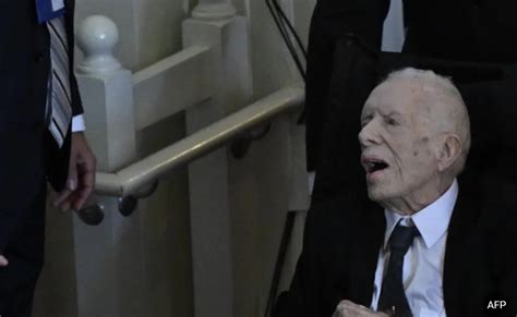 Ex US President Jimmy Carter 99 Makes Rare Appearance For Wife S Memorial