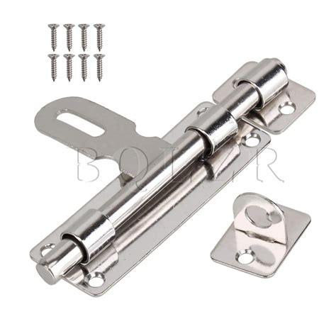 Bqlzr Necked Barrel Bolt Hasp Cupboard Door Lock Stainless Steel