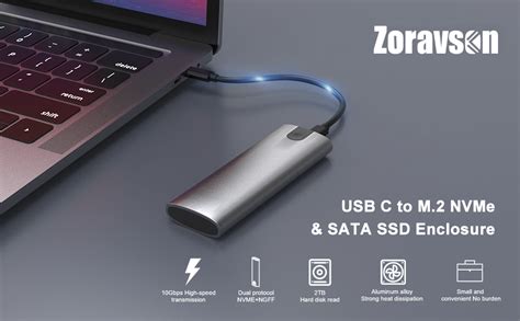 Zoravson NVMe PCIe M 2 SSD To USB 3 1 Gen2 External 10Gbps Aluminum