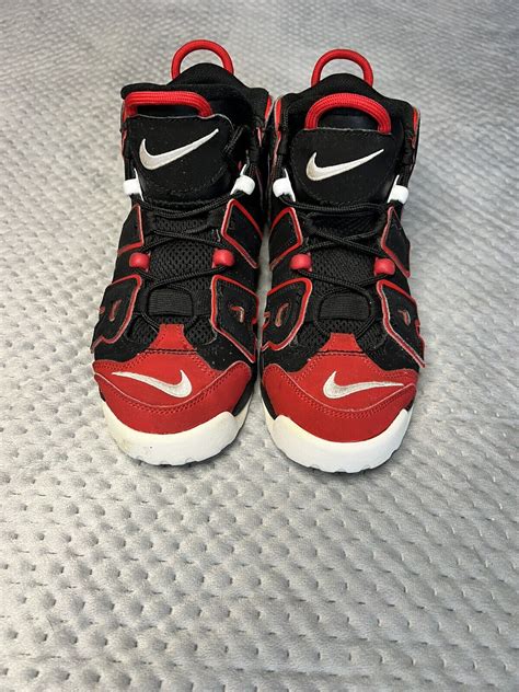 Nike Air More Uptempo Gs Size 6y Black Red Toe Fb1344 001 Ebay