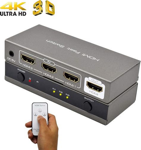 3 Puerto HDMI Switch Amanka 4 K X 2 K Full HD 1080p HDMI Con IR 4 K