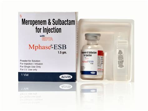 Alvis Labs Meropenem 1g Sulbactam 500mg Edta 37 5mg Injection Strength 1 5 Gm At Rs 4285