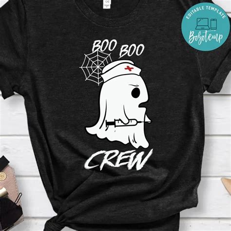 Boo Crew Nurse Ghost Funny Halloween 2020 Shirt Bobotemp