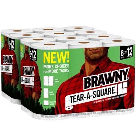 Brawny Tear A Square Double Paper Towel Rolls Rolls Kroger