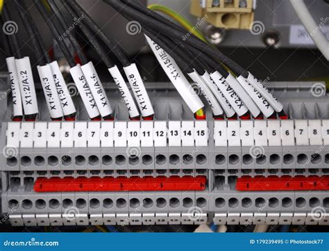 The Wiring Connections To The Terminal Stock Image Image Of