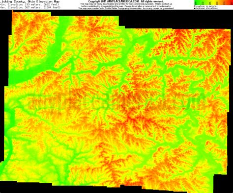 Elevation Topographic Map Of Ohio Maps Of Ohio