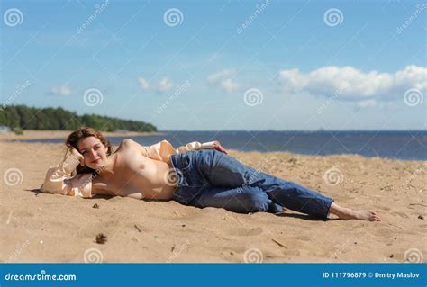 Naked Girl On The Sand Stock Image Image Of Resting 111796879