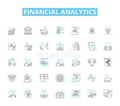 Financial Analytics Linear Icons Set Revenue Profitability