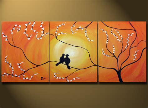 Beautiful Love Birds Painting Etsy