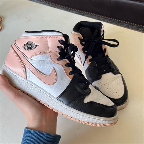 Jordan Women S Pink And Black Trainers Depop