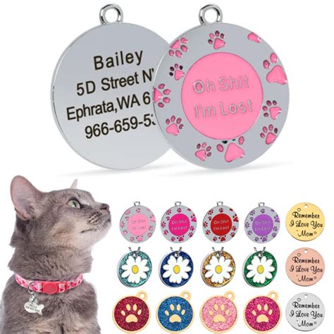 Etiqueta De Identificaci N Personalizada Para Perro Y Gato Collar