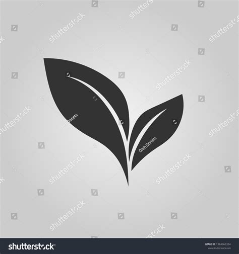 Black Leaf Logo Icon Ecology Icon Stock Vector Royalty Free