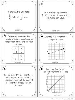 Th Grade Math Review Task Cards By Free To Discover Tpt