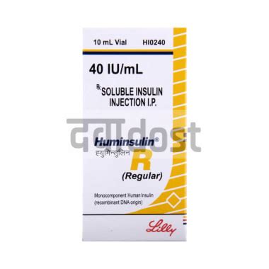 Buy Huminsulin R 40IU Ml Injection Online View Uses Review Price