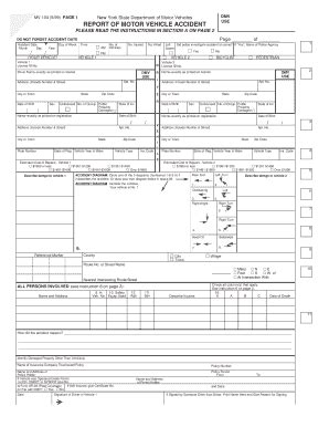 Fillable Online Mv Dmv Report Of Motor Vehicle Accident Use