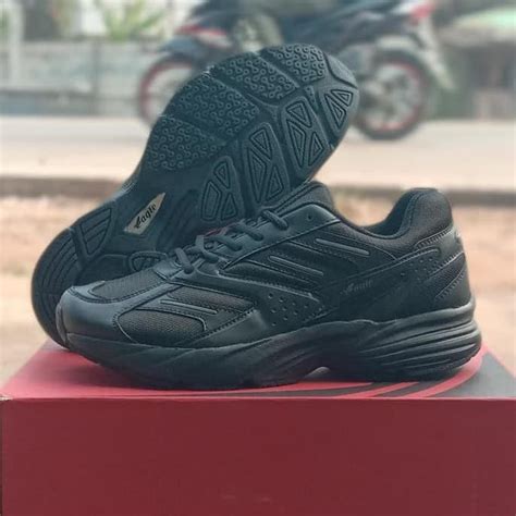 Jual Tshsggh Sepatu Running Pria Eagle Phantom Full Black Hitam 37