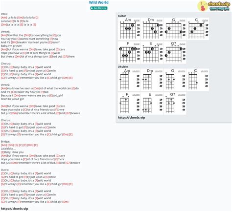 Chord: Wild World - Cat Stevens - tab, song lyric, sheet, guitar ...