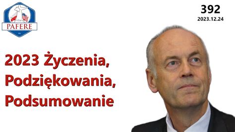 392 Rok 2023 w PAFERE Życzenia Podziękowania krótkie Podsumowanie