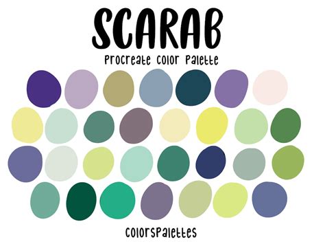 Scarab Procreate Color Palette Colorspalettes Etsy