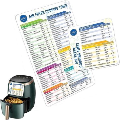 Air Fryer Cooking Times Sheet Tableau Magnétique De Temps De Cuisson