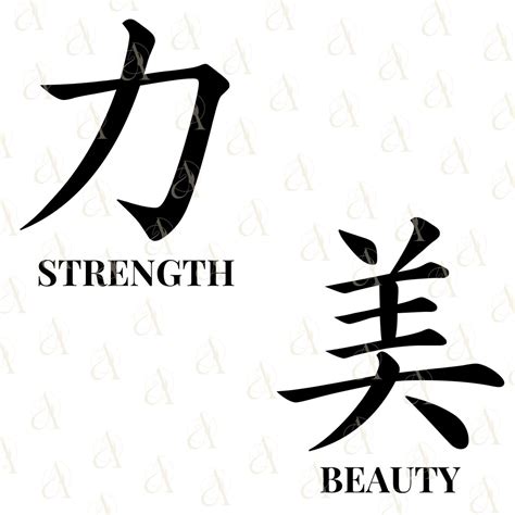 Japanese Word Svg Bundle Strength Japanese Svg Samurai Kanji Etsy