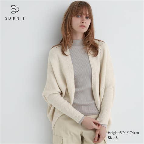 3d Knit Souffle Yarn Long Sleeve Cardigan Uniqlo Us