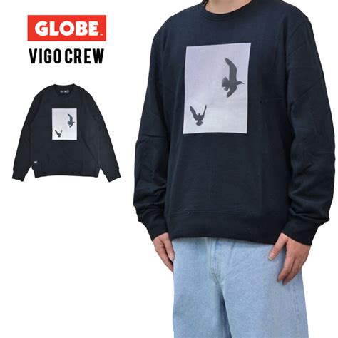 GLOBE グローブ スウェット Vigo Crew フリース クルーネック トレーナー メンズ M XL ブラック GB02313003