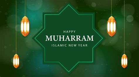 Happy Muharram Islamic New Year Background Hijri New Year Design With Lantern Muslim Festival