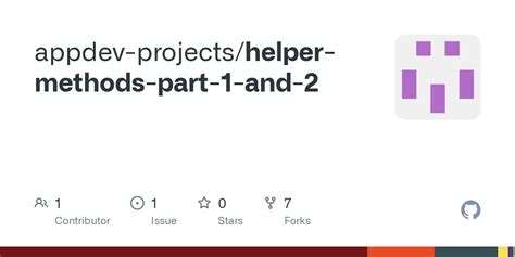 Github Appdev Projectshelper Methods Part 1 And 2