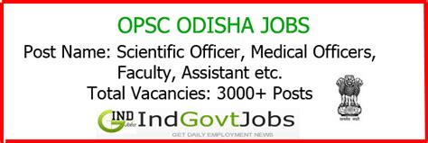 Opsc Recruitment 2023 Odisha Government Jobs 279 Vacancies Opening