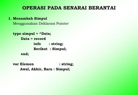 Ppt Senarai Berantai Linked List Powerpoint Presentation Free