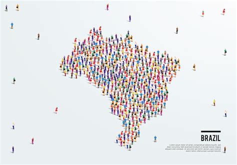 Premium Vector Brazil Map Large Group Of People Form To Create A