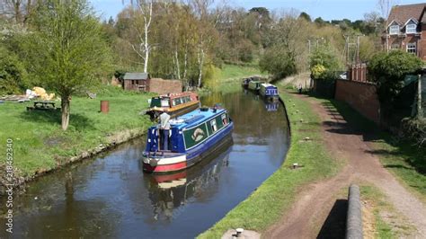 Canal And Narrow Boats In And Around Stourport On Severn In The United