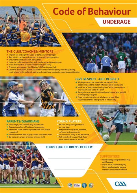 Code Of Behaviour Poster Ladies Gaelic Football